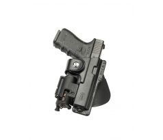 Puzdro rotačné pre Glock 19 so svetlom, Fobus EM19 LH RT