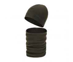 Čiapka s nákrčníkom BEANIE, olive green, CMG CZ-BN-SC-OG